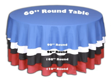 60" Round - 96" (lap length)
